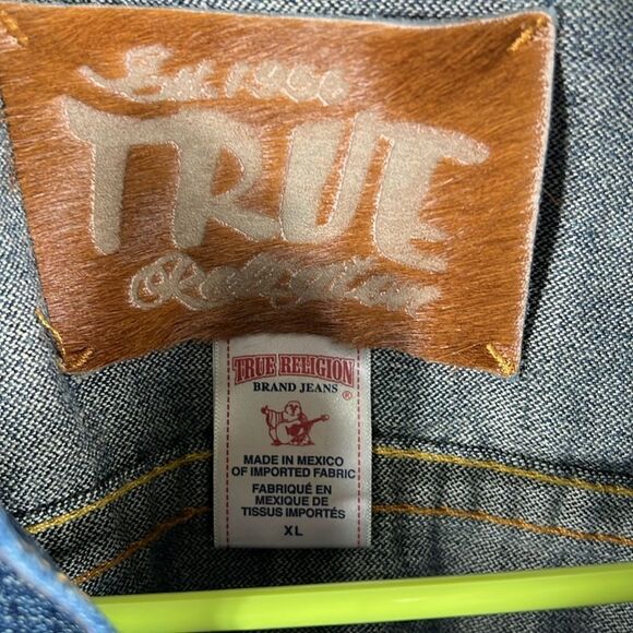 🔥🔥 True Religion Jacket Los Angeles CA TRBJ  Blue Jean Demin Women Sz XL - RAR - Picture 8 of 9